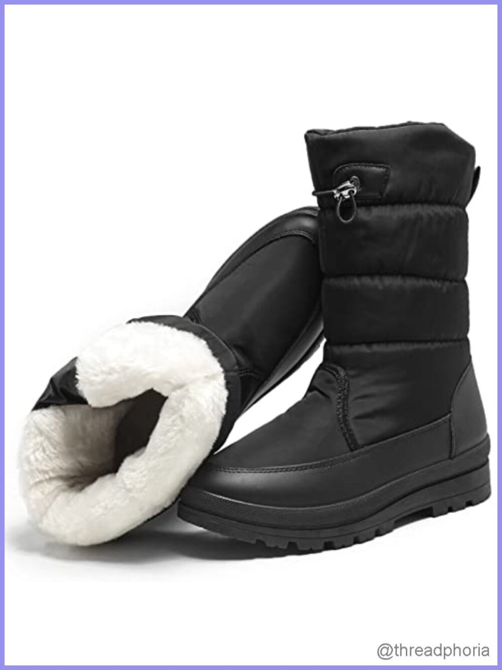 Women's Warm Snow Boots with Fur Lined Water-Resistant Mid-Calf